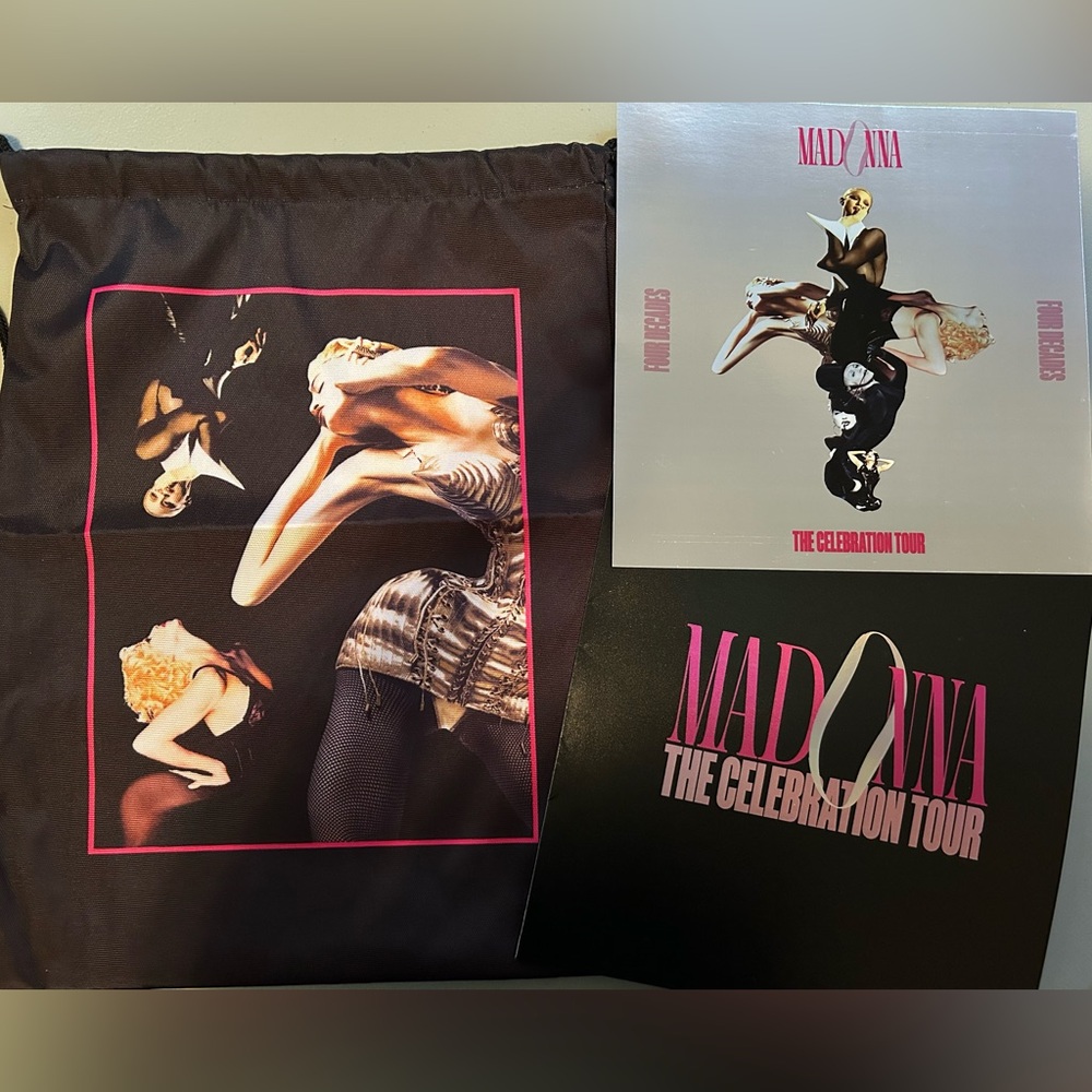 NEW! Madonna Celebration Tour Limited Edition Lithograph And Drawstring Bag-NWOT